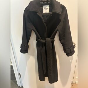 Abercrombie & Fitch Black Wool Trench Coat